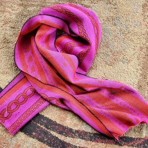 Adrienne Vittadini vintage scarf fringe heavy